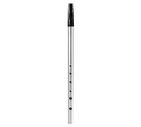 Jeffergarden C Key Irish Whistle Tin Wind Instrument with ABS Resin Mouthpiece CNC Drilled 6 Hole Metal Alloy Body Portable with Storage Bag for Beginners Intermediates Experts (Silver)