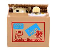 Jeffergarden Cat Piggy Bank Automatic Stealing Cents Kids Piggy Cat Bank Saving Box