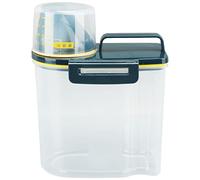 Jeffergarden Cereal Container, Food Grade PP Rice Dispenser with Measuring Cup, Ergonomic Handle, Ideal for Kitchen Storage (1.5kg Green)