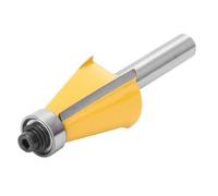 Jeffergarden Chamfer Router Bit 8mm Shank with Bearing, Bevel Edging (15°) | YG6 Alloy Blade, Heat Resistant Coating, 15/22.5/30 Degree Bevel Angle, Compatible with Electric Routers