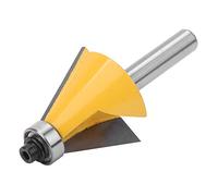 Jeffergarden Chamfer Router Bit 8mm Shank with Bearing, Bevel Edging | YG6 Alloy Blade, Heat Resistant Coating, 15/22.5/30 Degree Bevel Angle, Compatible with Electric Routers