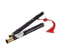 Jeffergarden Chinese Flute Black Bamboo Dizi Ba Wu Transverse G Key Easy to Learn and Play 7 Tone Holes for Beginners with Chinese Knot