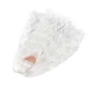 Jeffergarden Doll Wig Long Curly Replacement Wig with Straight Bang High Temperature Wire and Mesh Fits 7.3 to 8.3in Doll Heads for DIY Making Dress Up and Crafts (White)