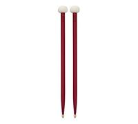 Jeffergarden Double Sided Drum Mallets Drum Stick for Set and Kettledrum, Oval Shape Maple Wood with Felt Drumstick Heads, Comfortable Grip, Uniform Sound, Beautiful Texture, 1 Pair (Red)