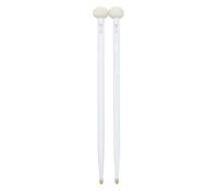Jeffergarden Double Sided Drum Mallets Drum Stick for Set and Kettledrum, Oval Shape Maple Wood with Felt Drumstick Heads, Comfortable Grip, Uniform Sound, Beautiful Texture, 1 Pair (White)