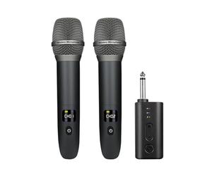Jeffergarden Dual Handheld Wireless Microphones Rechargeable 2.4G Digital Cordless Karaoke Microphone 30-50m Range Plug and Play for Stage Performance Home Party