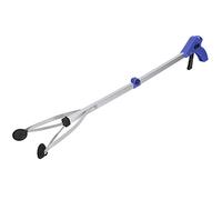 Jeffergarden Folding Trash Grabber, Aluminum Alloy Body, Extend Your, Convenient Design, Clamp Lock for Easy Garden Waste Pick Up (Blue Handle)