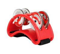 Jeffergarden Foot Tambourine Metal Jingle Bell Percussion Set for Drum Guitar Playing Easy Take On Off Design Pleasant Sounds (Red)