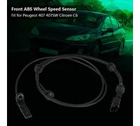 Jeffergarden Front Wheel Speed Sensor, Black Plastic, High Accuracy Intelligent 2 Pin Sensor, Stable Performance Replacement for 407 407SW C6