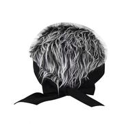 Jeffergarden Funny Spiked Hair Hat Unisex Fake Wig Visor Adjustable Novelty Hat for Parties Costume Events Cotton Polyester Blend 19.7-22.8in Head Circumference (Grey)
