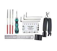 Jeffergarden Guitar Maintenance Kit Complete Guitar Setup Tools with Silvery Fret Rocker Leveling Tool and Hex Wrench for Bass Banjo