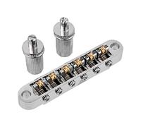 Jeffergarden Guitar Roller Saddle Bridge, 6 Saddles with Independent Intonation Adjustment, Classical Style Bridge for Increased Tuning Stability, Higher Sustain and Less String Breakages, (Silver)