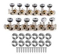 Jeffergarden Guitar Tuning Key 12 String Acoustic Pegs Tuners Zinc Alloy Machine Head Set, 6+6 Open Gear Peg Heads with Anti-Slip Design for Stable Tuning, Folk Guitar Upgrade Parts
