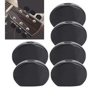 Jeffergarden Guitar Tuning Pegs and Buttons - 6 Pcs Oval Black Machine Head Buttons Replacement Parts for Acoustic Guitar Accessories