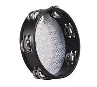 Jeffergarden Handheld Tambourine Double Row Metal Cymbals Musical Instrument for Dancing Singing Parties Karaoke (8-inch)