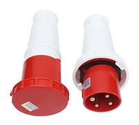 Jeffergarden Industrial Plug Socket, 63A IP67 3 Phase 4 Pin 380-415V | Polypropylene Shell, Copper Contacts, Rubber Seal, 6-16 mm² Cable Fit, Power Connector, Indoor and Outdoor Use