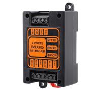 Jeffergarden Isolated Hub 2 Ports, ABS Material, Shock Protection and Photoelectric Isolation, Ideal for Outdoor Engineering Applications and Reliable Communication