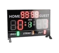 Jeffergarden LED Baseball Scoreboard with Remote Control, Adjustable Brightness, Beep Alert and 12 Digit Display for Sports Games and Training