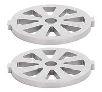 Jeffergarden Meat Grinder Plate, 2pcs Meat Grinder Vane/Wing 304 Stainless Steel Cutting Plate 7mm/0.3in ID for 5#/B Type (7mm Inner Diameter Fan-Shaped mesh Knife)