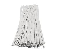 Jeffergarden Metal Zip Ties, 100PCS 304 Stainless Steel Heavy Duty Self Locking Cable Ties with 198 Pound Tensile Strength for Mechanical Automotive Gardening Farming Cable Management