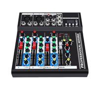 Jeffergarden Mini Sound Mixer 4 Channel Audio Mixer with Bluetooth Built in Reverb Effects DSP Processor Compact DJ Controller for PC Studio Karaoke
