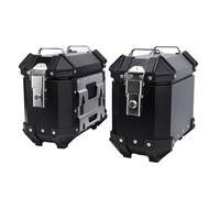 Jeffergarden Motorcycle Side Luggage, Aluminum Alloy Motorcycle Saddle -Saddle - Sattel Satel Box Proof 18L Capacity Anti Theft for Helmet Gloves for The Trip (Black)