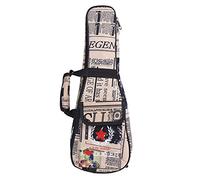 Jeffergarden Newspaper Pattern Ukelele Bag Case with Adjustable Shoulder Strap and Front Pocket Oxford Backpack for Concert