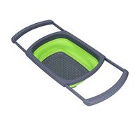 Jeffergarden Over Sink Oval Colander, Drain Colander, Fruit Wash Basket Drain, Fruit Wash Basket Green Foldable Silicone Collapsible Vegetable Strainer