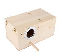 Jeffergarden Pet Wood Parakeet Box Wooden Bird House 34 X 19.5 X 17cm with Perch and Bag Accessory Breeding Nesting Cage for Lovebirds Cockatiel Budgie Parrotlets