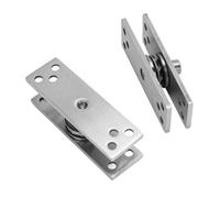 Jeffergarden Pivot Hinge, Heavy Duty Stainless Steel Rotating Door Hinge 360 Degree with Glossy Ball for Wooden Doors Aluminum Doors Glass, 220lbs Capacity, Silver Brushed, 2 Pack