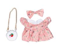 Jeffergarden Plush Doll Clothes Set Dress Up Clothes with Bow Tie and Bag Plush Toy Dress Up Accessories for 7.8 Inch Soft Stuffed Dolls