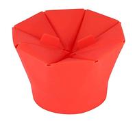 Jeffergarden Popcorn Bowl Silicone Microwave Popcorn Maker Red Collapsible Machine 11.8 in Folding Lid Support Handle Dishwasher Safe for Home Movie Nights Parties
