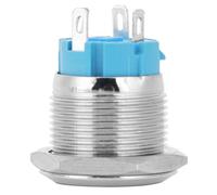 Jeffergarden Push Button Switch Metal Stainless Steel 19mm Mounting Hole Yellow Light 12V 24V DC 4 Pin IP65 Latching Momentary for Control Panel Equipment