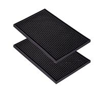 Jeffergarden PVC Bar Mat, Nonslip Service Pad, Quick Dry Drainage Carpet for Kitchen, Black Heat Insulation for Coffee Shop, Home, Restaurant