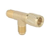 Jeffergarden Quick Coupler Tee Adapter, Brass Access Tee for R22 R12 R134, Reliable 1/4in SAE Valve for HVAC Professionals