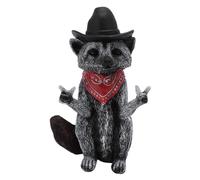 Jeffergarden Raccoon Decor Funny Lifelike Garden Statue Deals Resin Wild Animal Outdoor Garden Statues and Sculptures for Desk Bookshelf Mantelpiece