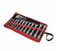 Jeffergarden Ratchet Wrench Set Chrome Plated 40Cr Steel Flexible Double Head Ratchet Spanner 12 Pieces 8mm to 19mm 72 Tooth 180 Degree Pivot for Home Bike Car Repairs (Movable Head)