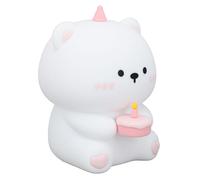 Jeffergarden Rechargeable Bear Night Light, Soft Silicone Lamp with Adjustable Brightness Cute Kawaii Room Decor for Bedroom