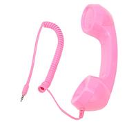 Jeffergarden Retro Phone Handset, ABS Classic Telephone Receiver with 35mm Jack for Smartphones Reduce Radiation Clear Sound Ideal for Elderly Parents At Home (Pink)