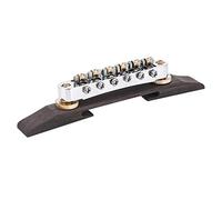 Jeffergarden Rosewood Base Guitar Bridge with Adjustable Roller Saddles for SG Type Jazz Guitar Players