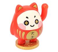 Jeffergarden Solar Lucky Cat Plastic Waving Lucky Cat Energy Saving Wealth Greeting Cute Figurine for Home and Restaurant (Red)