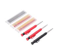 Jeffergarden Solid Carpenter Pencil Set Long Nosed Carpenter Pencil Mechanical Marker Clip Design for Bricklayers Extended Tip for Narrow Areas Multi Refill Colors Works on Wood