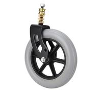 Jeffergarden Wheelchair Front Caster Assembly Front Wheel Caster Replacement Parts 10x2in Universal PU Hub PVC Solid Shock Absorption Wheel with Steel Bearing for Wheelchair Walker Scooter