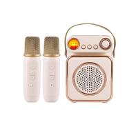 Jeffergarden Wireless BT Karaoke Machine with Mini Microphone, KTV Speaker, Rechargeable LED Night Light, for Party, Gathering, Relaxation (Beige)