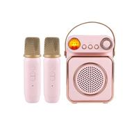 Jeffergarden Wireless BT Karaoke Machine with Mini Microphone, KTV Speaker, Rechargeable LED Night Light, for Party, Gathering, Relaxation (Pink)