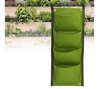 Jeffergrill 4 Pocket Vertical Greening Hanging Wall Outdoor Garden Grow Plant Bags Planter Planter Vertical Garden Hanging Pocket (70 x 30cm)