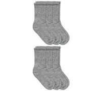 Jefferies Socks Boys' Little Seamless Half Cushion Sport Crew Socks 6 Pair Pack, Grey Heather, M
