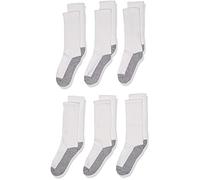 Jefferies Socks Boys Seamless Toe Athletic Crew 6-pack, White/Grey, S