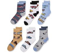 Jefferies Socks boys Trains/Trucks/Cars Pattern Crew Socks 6 Pack Socks - multi -