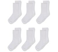 Jefferies Socks Girls' Half-Cushion Seamless Socks (Pack of 6), White, L
